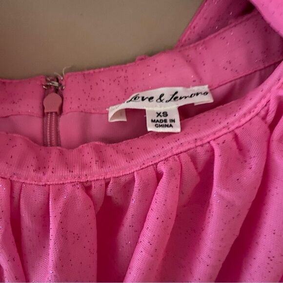 For Love And Lemons X REVOLVE Juni Maxi Dress in Pink sparkle strapless XS - Picture 11 of 12